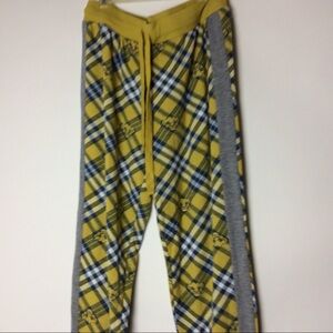 Disney The Lion King Pajama Pants Yellow Gray Plaid Women's Medium